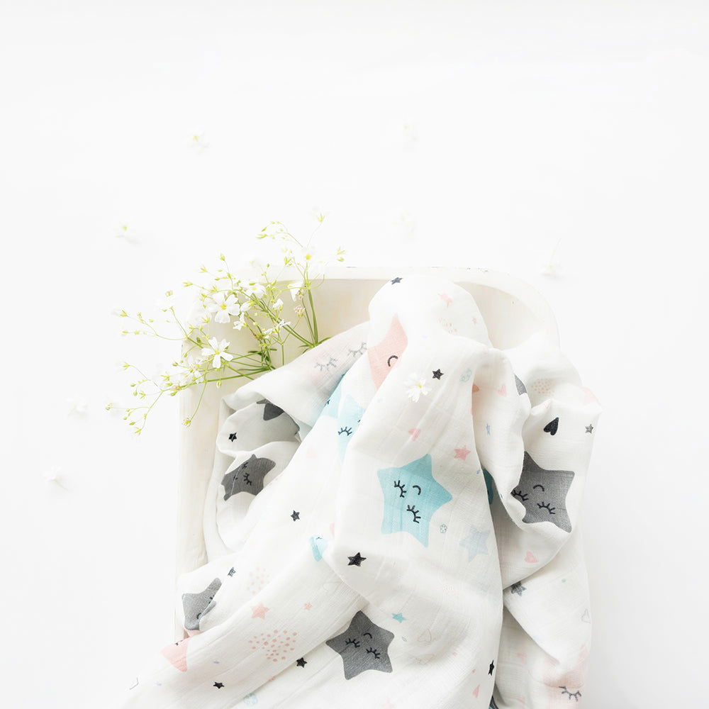 Twinkly Stars - Organic Luxury Swaddle - Tinycubs - 