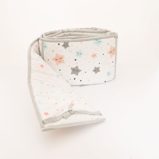 Twinkly Stars - Quilted Cot Bumper - Tinycubs - 
