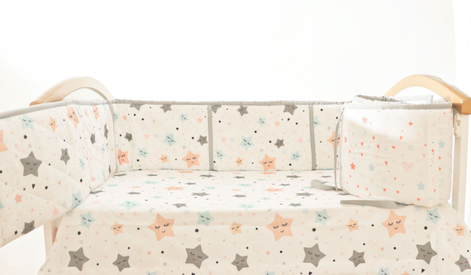 Twinkly Stars - Quilted Cot Bumper - Tinycubs - 