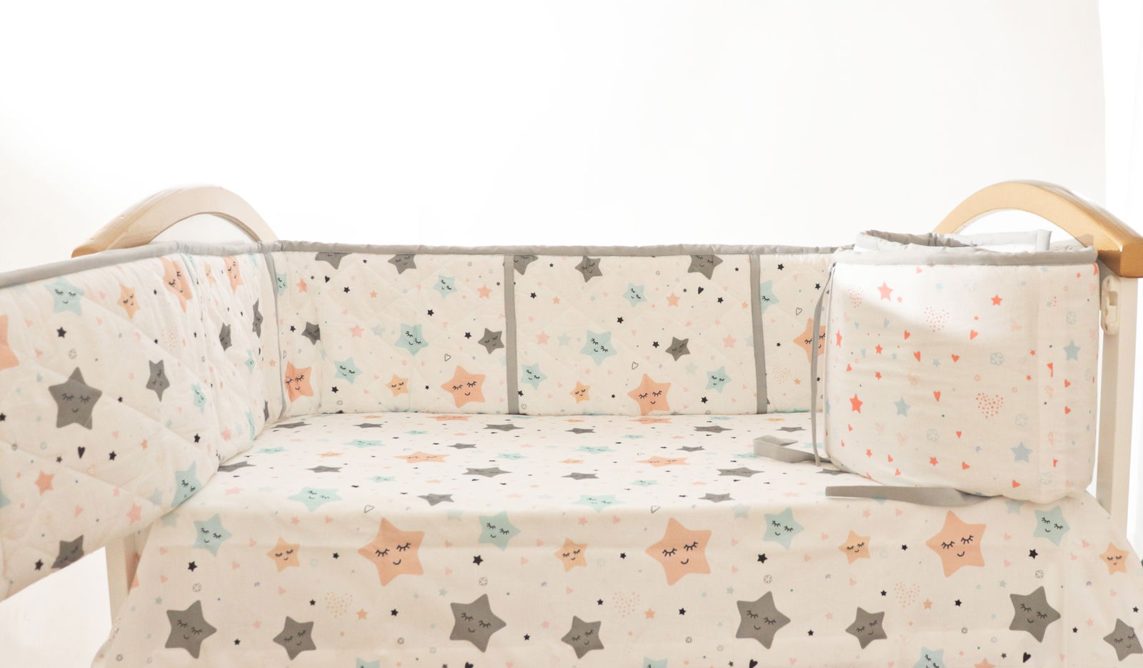 Twinkly Stars - Quilted Cot Bumper - Tinycubs - 