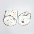 Twinkly Stars - Reversible Bib & Burpy Cloth Set - Tinycubs - 