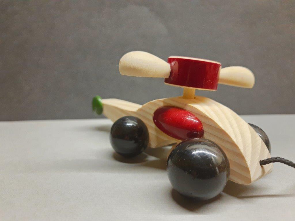 Udan khatola - Handcrafted Wooden Pull Along Helicopter - Tinycubs - 