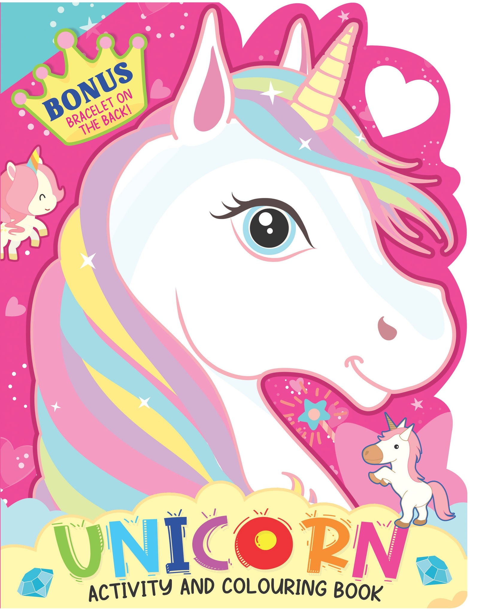 Unicorn Activity and Colouring Book- Die Cut Animal Shaped Book - Tinycubs - 