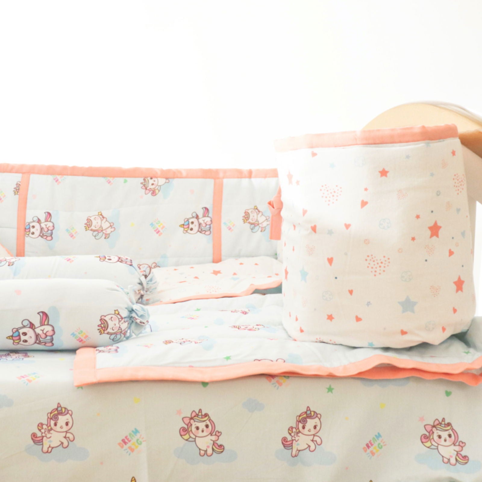 Unicorn Dreams - Quilted Cot Bumper - Tinycubs - 
