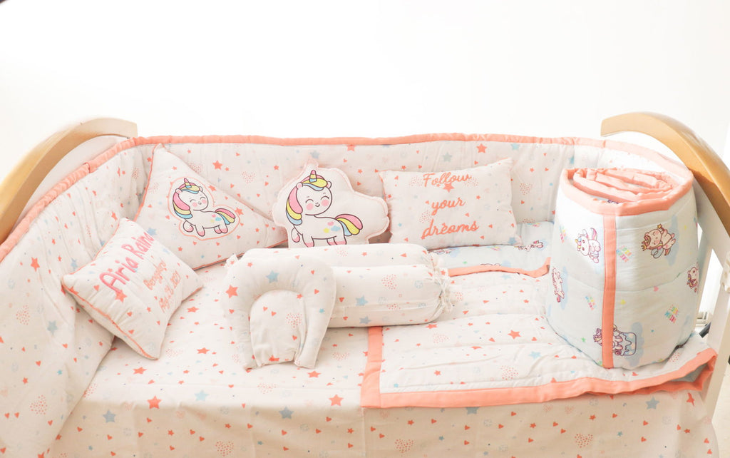 Unicorn Dreams - Quilted Cot Bumper - Tinycubs - 