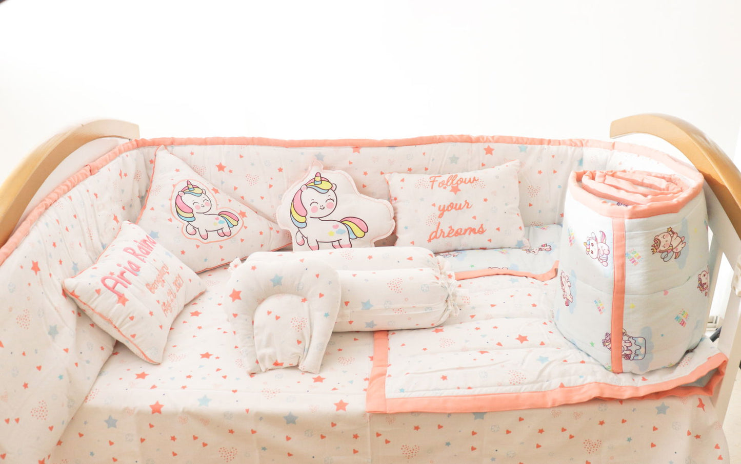 Unicorn Dreams - Quilted Cot Bumper - Tinycubs - 