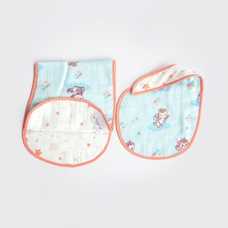 Unicorn Dreams - Reversible Bib & Burpy Cloth Set - Tinycubs - 