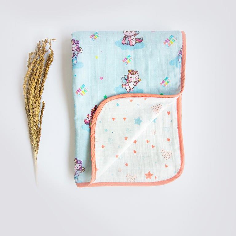 Unicorn Dreams - Reversible Muslin Blanket - Tinycubs - 