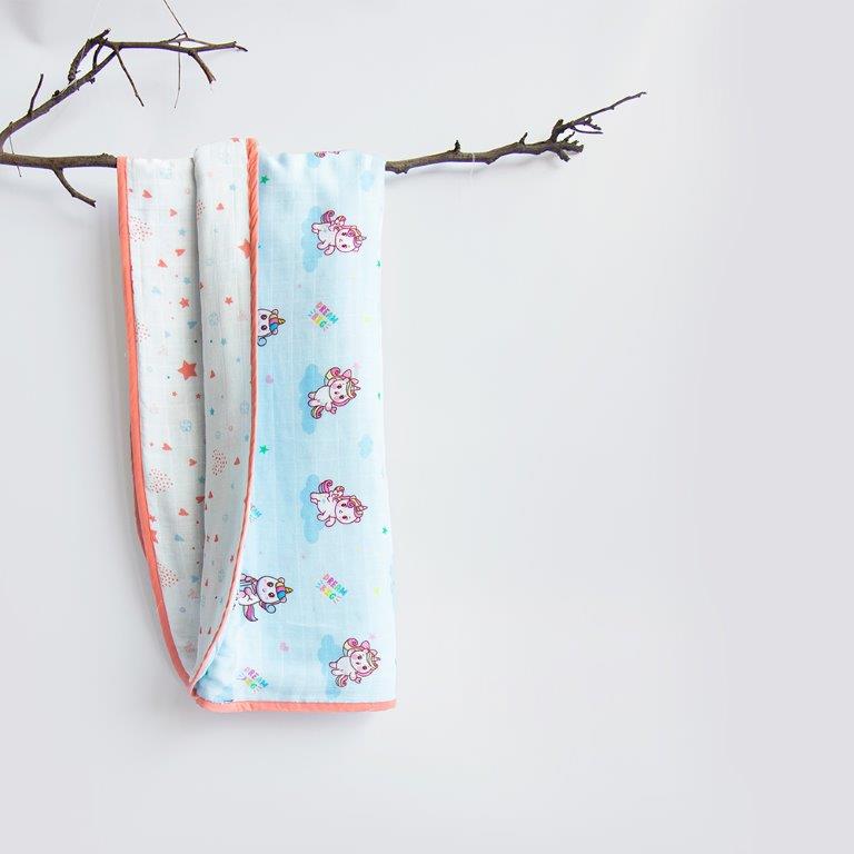 Unicorn Dreams - Reversible Muslin Blanket - Tinycubs - 