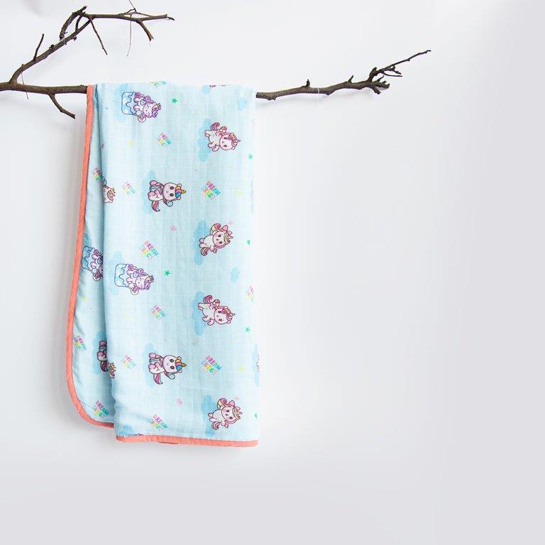 Unicorn Dreams - Reversible Muslin Blanket - Tinycubs - 