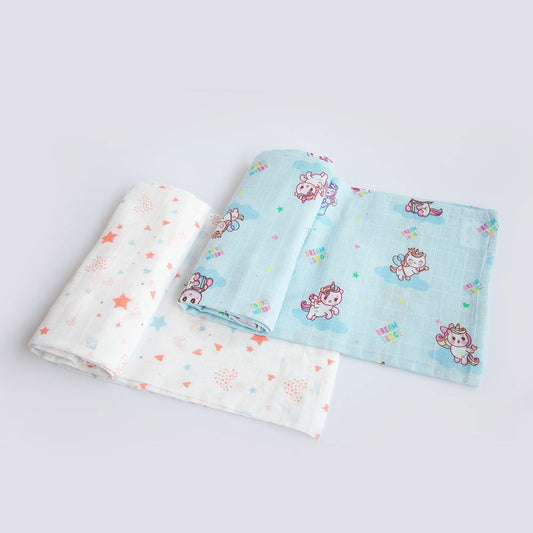 Unicorn Dreams & Fairy Dust - Organic Luxury Swaddles Set - Tinycubs - 