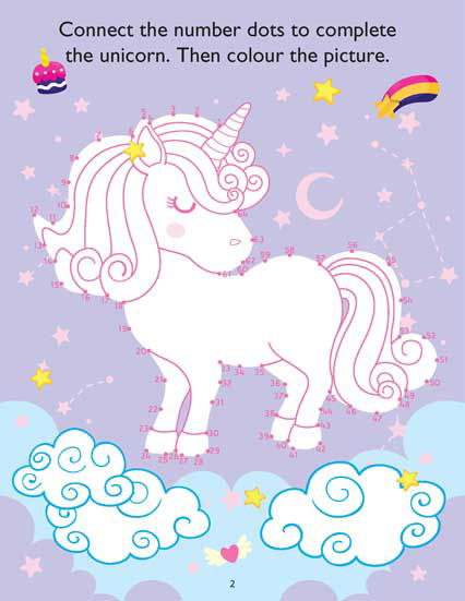 Unicorn Sticker and Activity Book for Children Age 3 - 8 Years - With Bright Stickers to Decorate - Tinycubs - 
