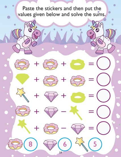 Unicorn Sticker and Activity Book for Children Age 3 - 8 Years - With Bright Stickers to Decorate - Tinycubs - 