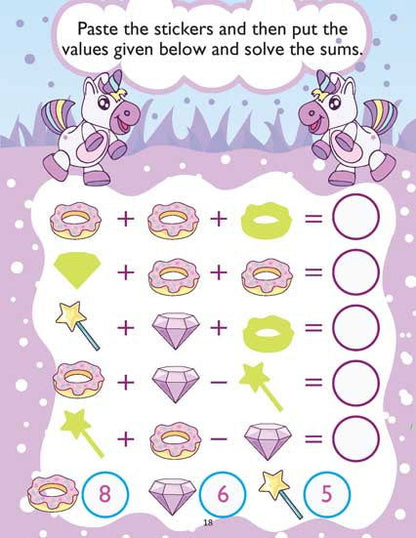 Unicorn Sticker and Activity Book for Children Age 3 - 8 Years - With Bright Stickers to Decorate - Tinycubs - 