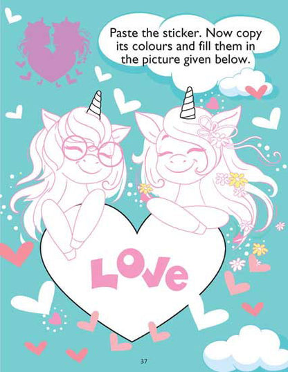 Unicorn Sticker and Activity Book for Children Age 3 - 8 Years - With Bright Stickers to Decorate - Tinycubs - 