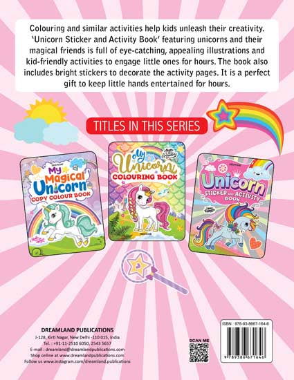 Unicorn Sticker and Activity Book for Children Age 3 - 8 Years - With Bright Stickers to Decorate - Tinycubs - 