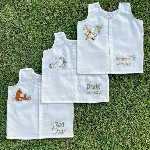 Bhaakur 100% Organic Cotton Jhablas/Vests - Set of 3 - Tinycubs - 