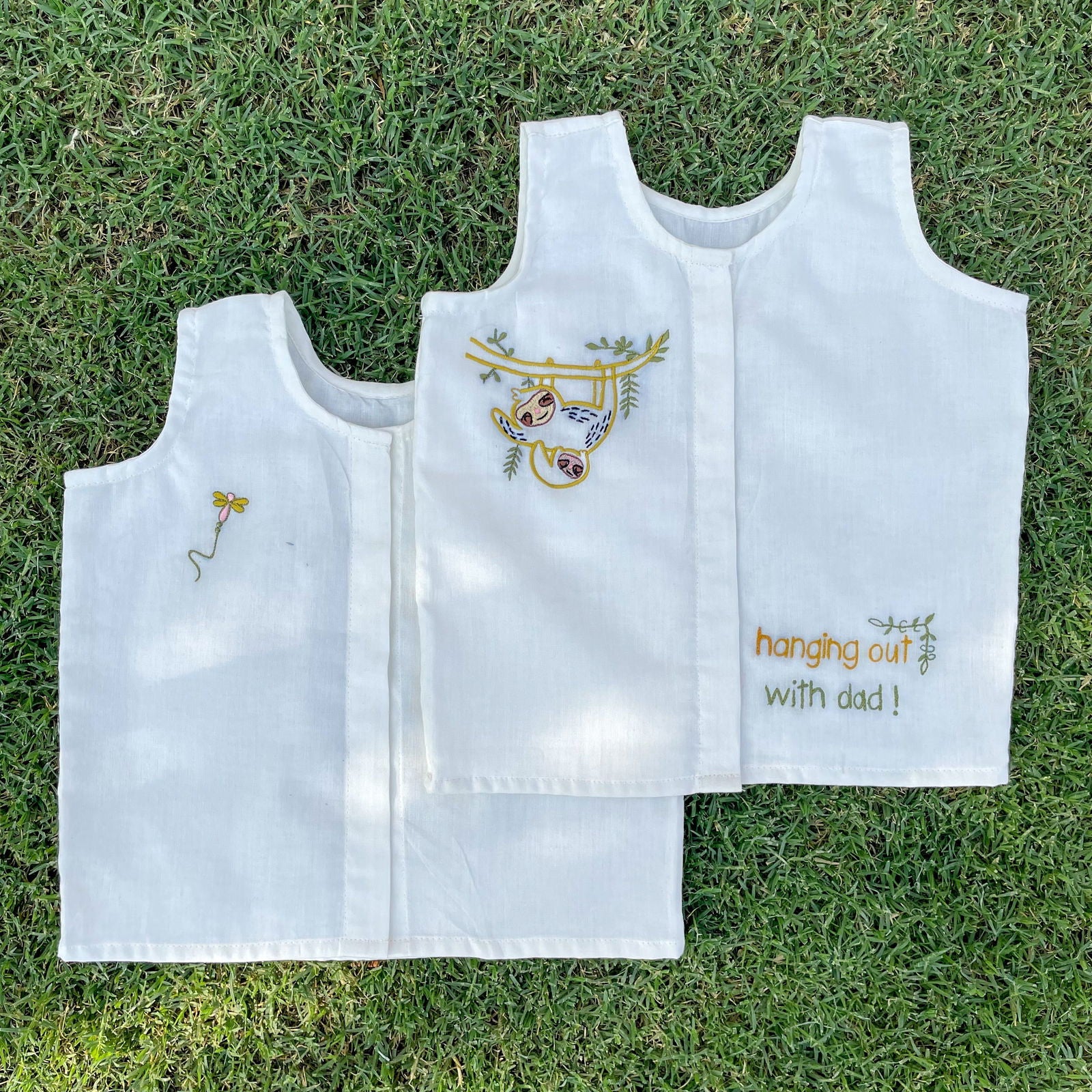 Bhaakur Cotton Jhablas/Vests| Set of 2| Sloth - Tinycubs - 
