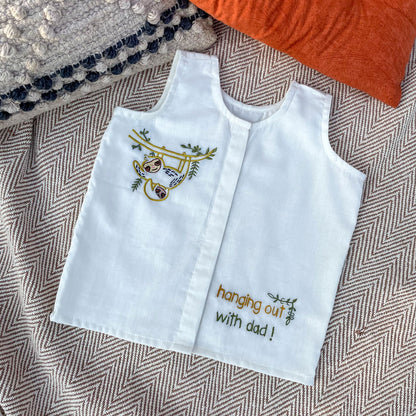 Bhaakur Cotton Jhablas/Vests| Set of 2| Sloth - Tinycubs - 