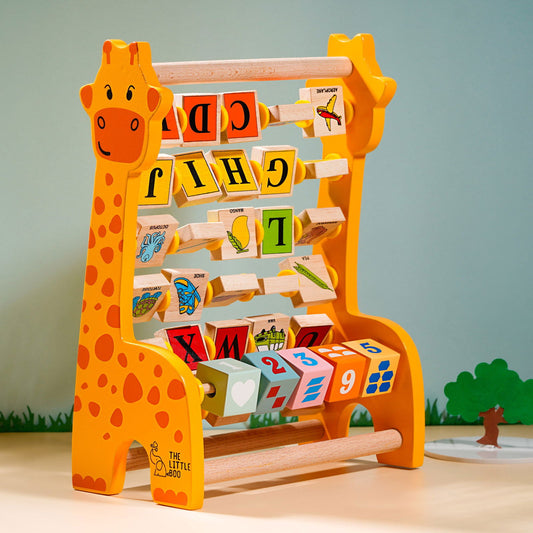 Wooden Alphabet and Numbers Giraffe Abacus - Tinycubs - 