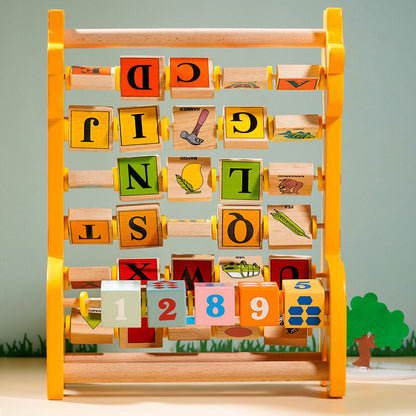 Wooden Alphabet and Numbers Giraffe Abacus - Tinycubs - 