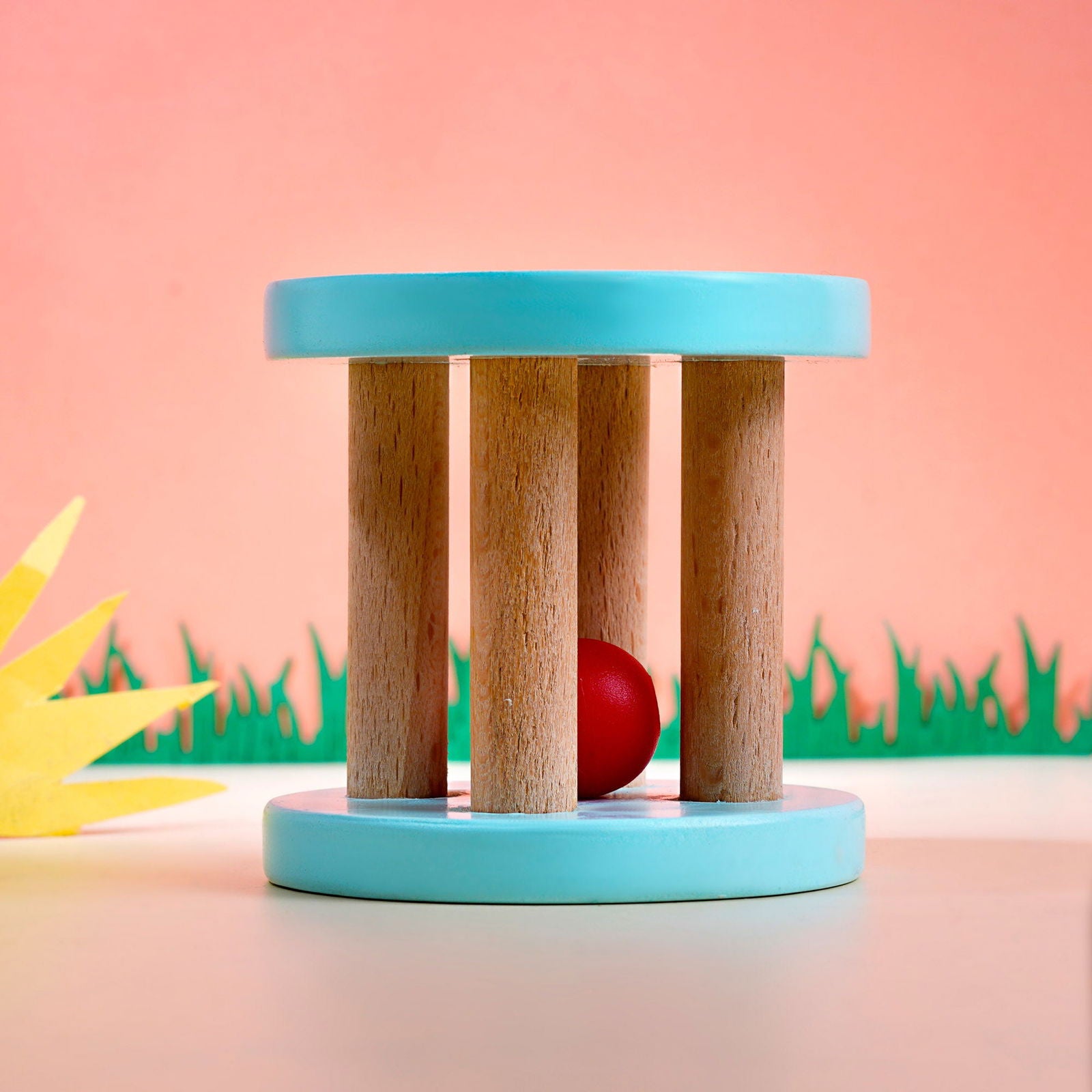 Wooden Baby Rattle and Natural Wood - Ages 6Mo+ - Tinycubs - 