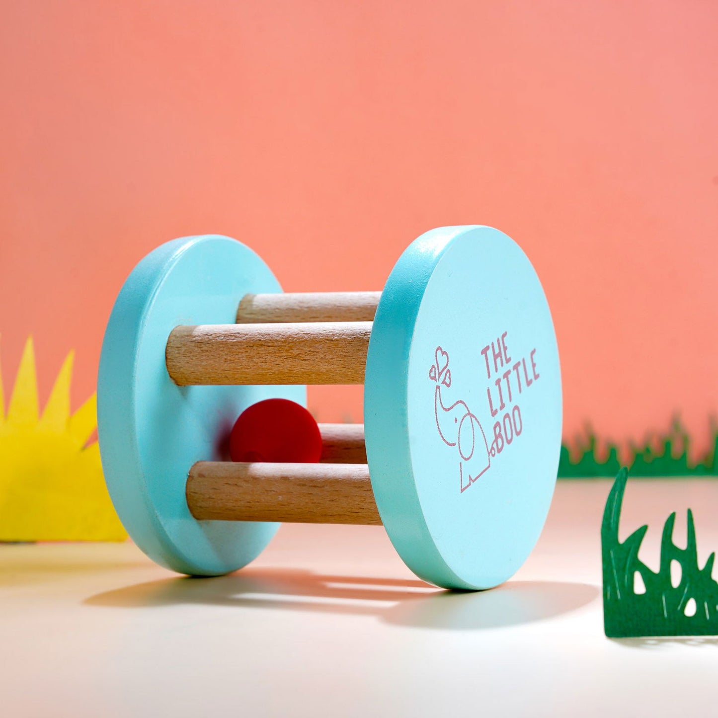 Wooden Baby Rattle and Natural Wood - Ages 6Mo+ - Tinycubs - 