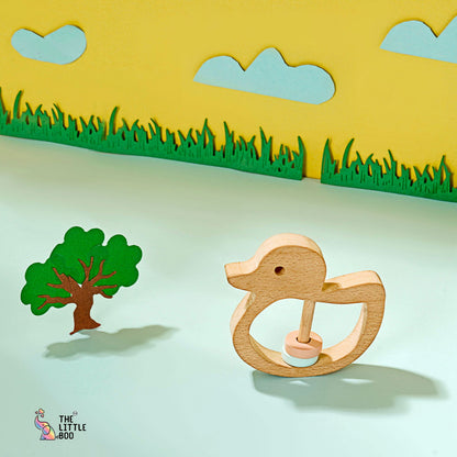 Wooden Duck Shaped Rattle - Tinycubs - 