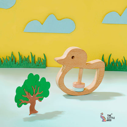 Wooden Duck Shaped Rattle - Tinycubs - 