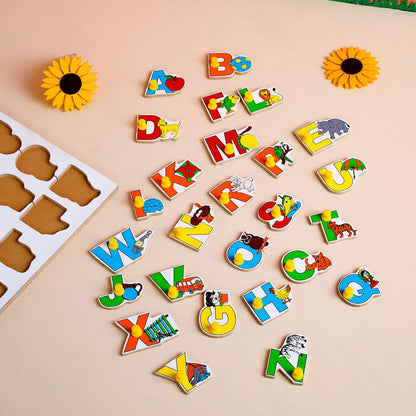 Wooden Picture Educational Board - Alphabet-Puzzle - Tinycubs - 