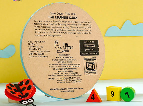 Wooden Picture Educational Board - Clock-Puzzle - Tinycubs - 