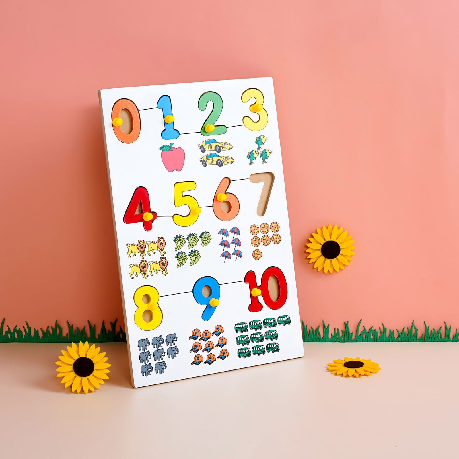 Wooden Picture Educational Board - Numbers-Puzzle - Tinycubs - 