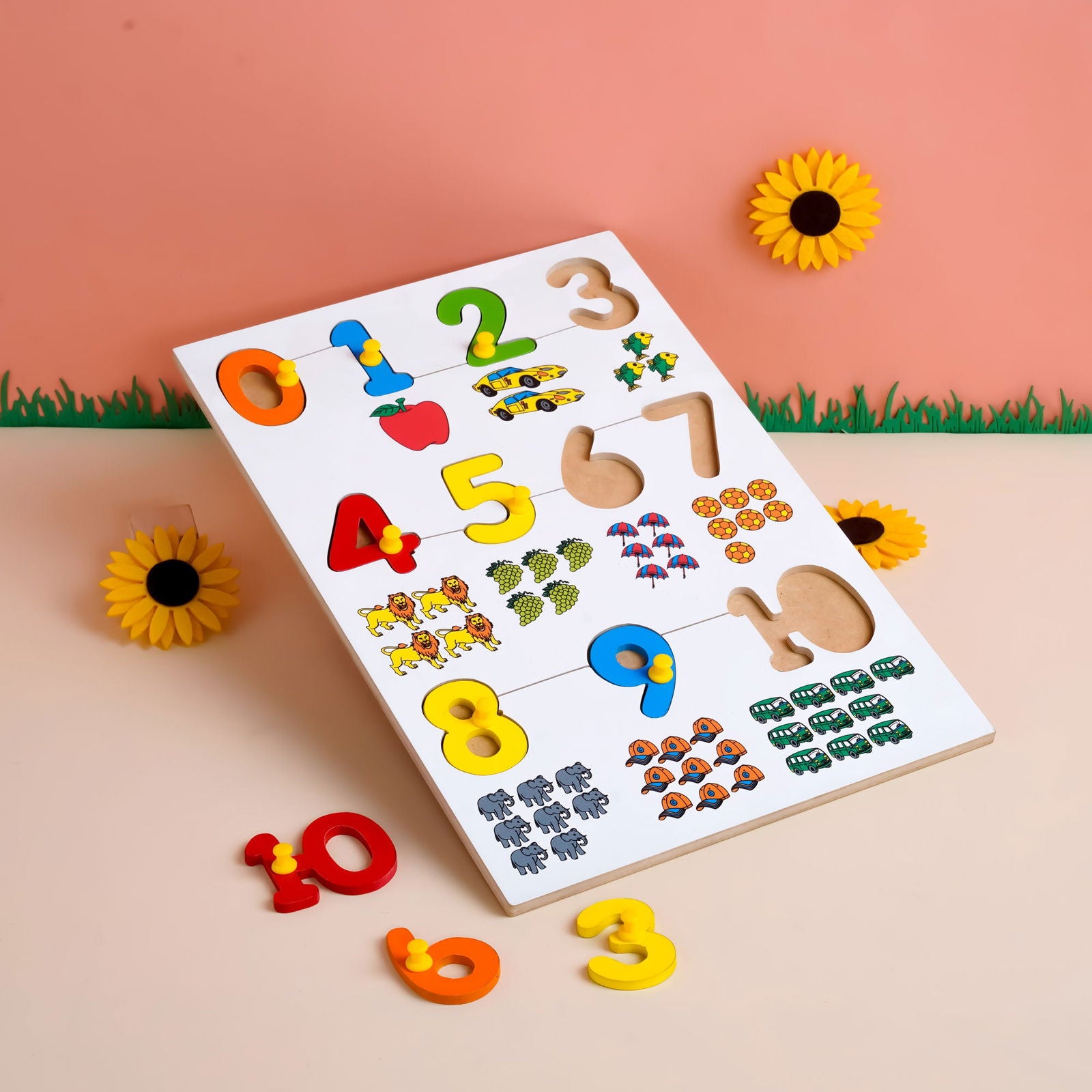 Wooden Picture Educational Board - Numbers-Puzzle - Tinycubs - 