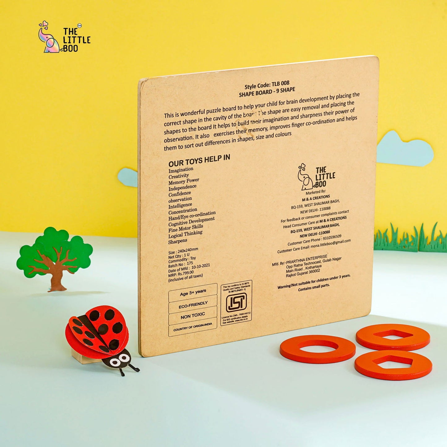 Wooden Picture Educational Board - Shape-Puzzle - Tinycubs - 