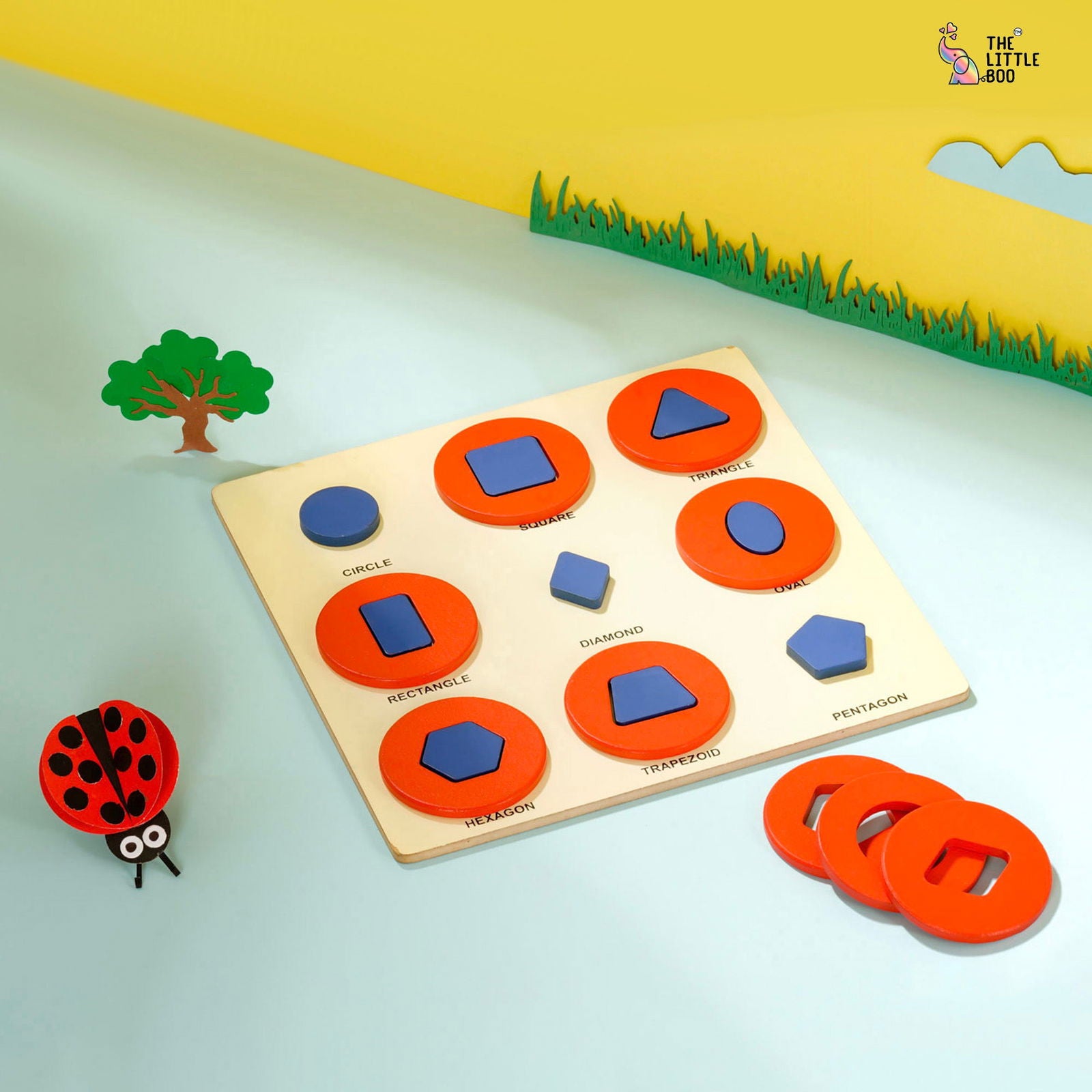 Wooden Picture Educational Board - Shape-Puzzle - Tinycubs - 