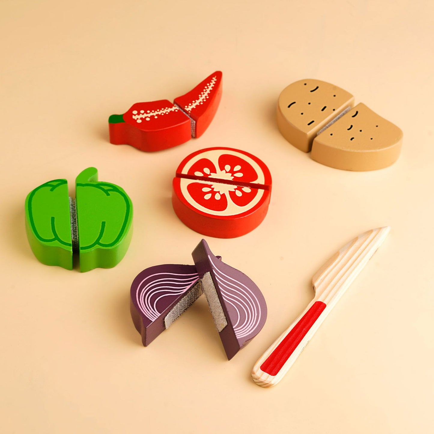 Wooden Raised Cut Vegetable Tray - Tinycubs - 