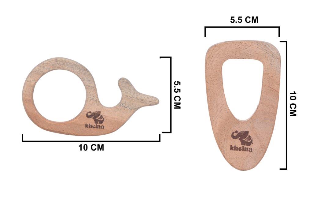 Wooden Teethers - Dolphin & triangle - Tinycubs - 