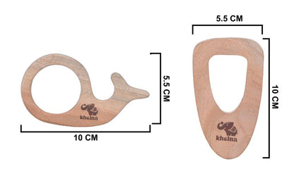 Wooden Teethers - Dolphin & triangle - Tinycubs - 