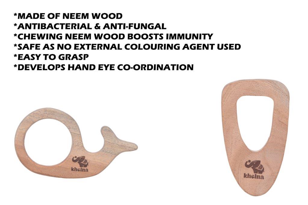 Wooden Teethers - Dolphin & triangle - Tinycubs - 