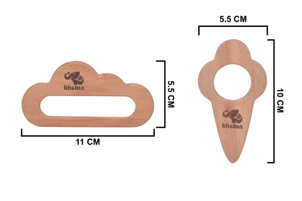 Wooden Teethers - Ice-cream & Cloud - Tinycubs - 