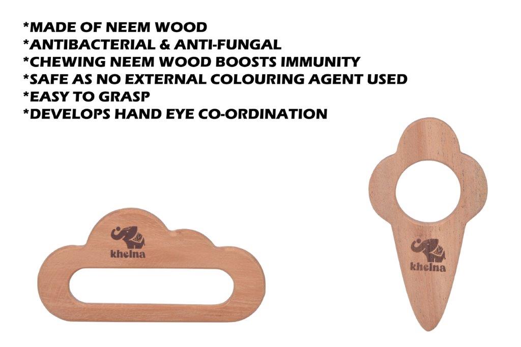 Wooden Teethers - Ice-cream & Cloud - Tinycubs - 