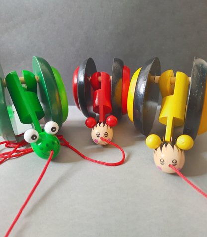 Wooden pull along snail toy - set of 1 - Tinycubs - 