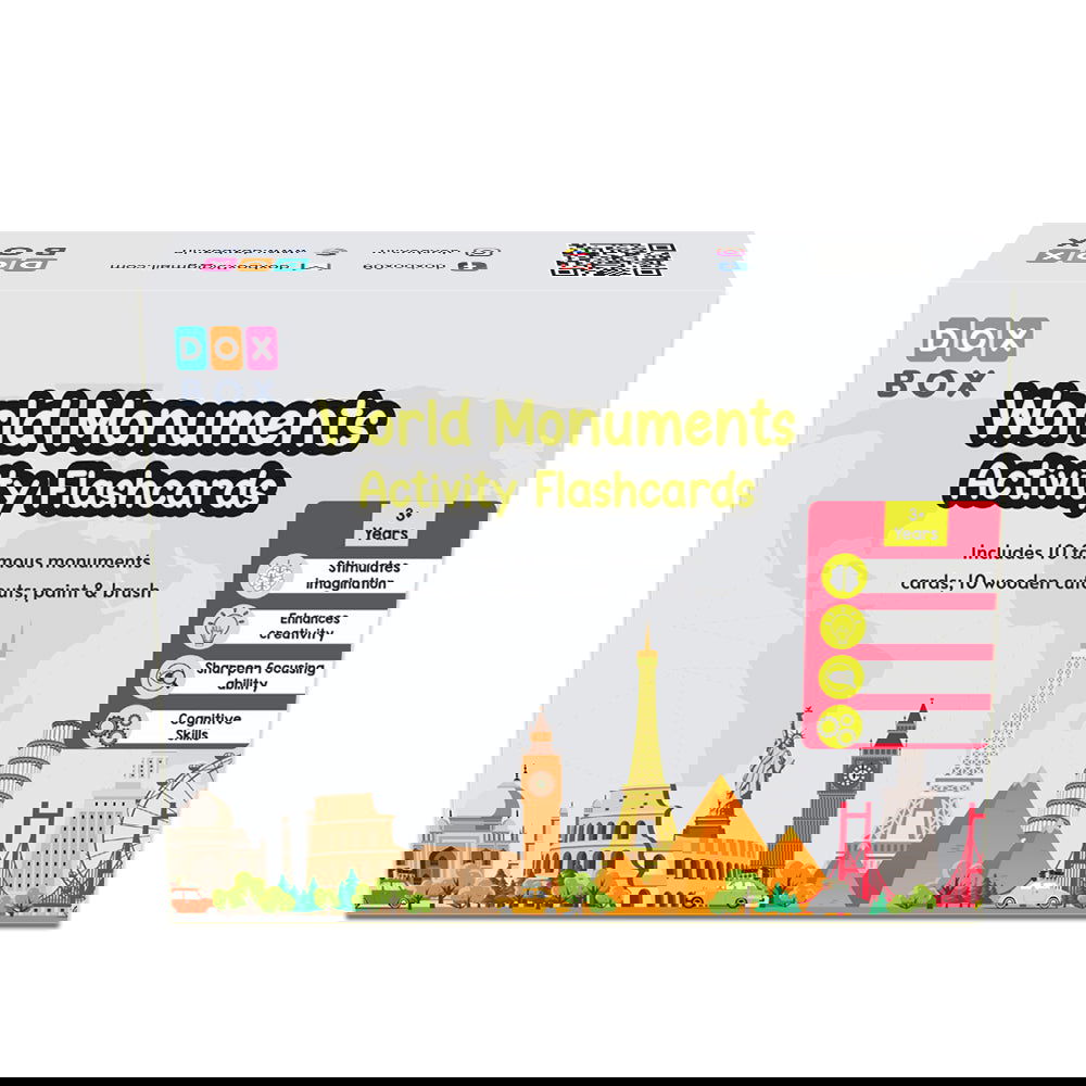 World Monuments flashcards with Activity with Wooden Monuments. - Tinycubs - 