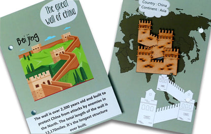 World Monuments flashcards with Activity with Wooden Monuments. - Tinycubs - 