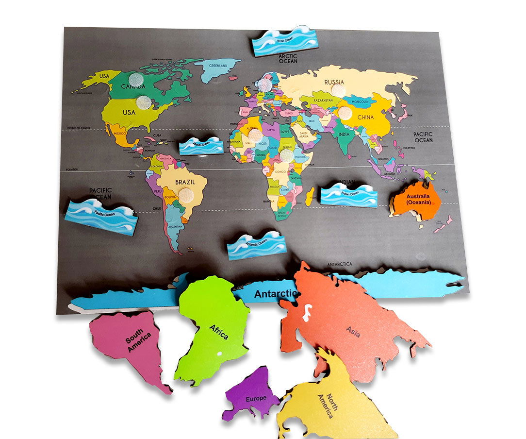 World continents and oceans activity - Tinycubs - 
