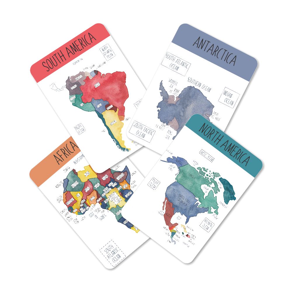 World continents and oceans activity - Tinycubs - 