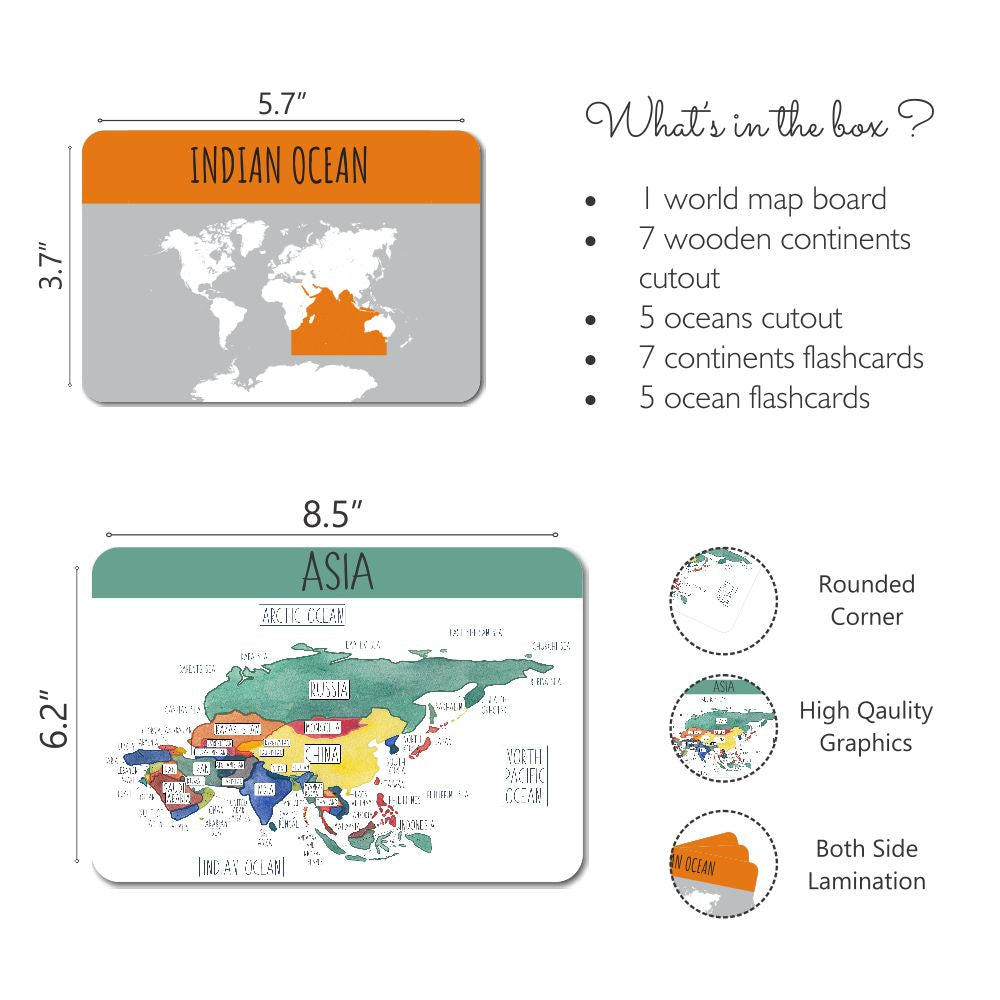 World continents and oceans activity - Tinycubs - 