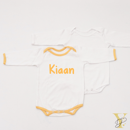 Yellow Love Bodysuits (full sleeves)- Set of 2 - Tinycubs - 