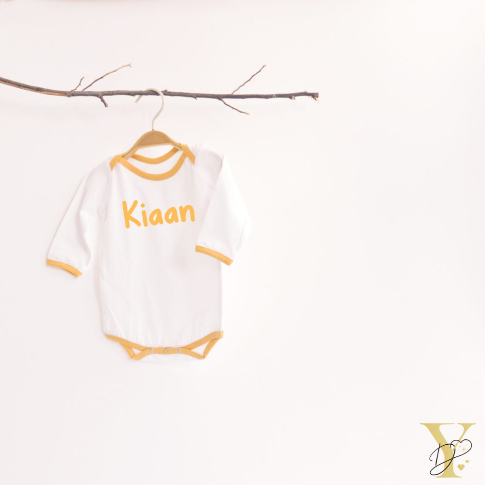 Yellow Love Bodysuits (full sleeves)- Set of 2 - Tinycubs - 